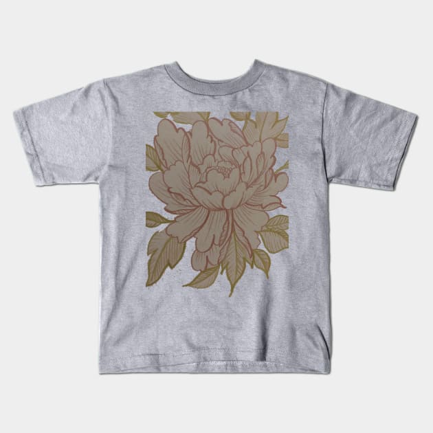 Peony Kids T-Shirt by MadeAlwaysGenuine